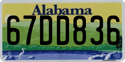 AL license plate 67DD836