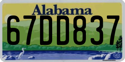AL license plate 67DD837