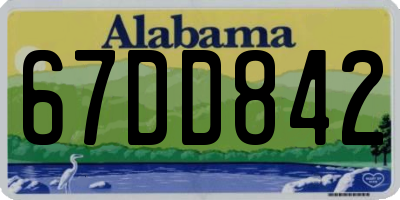 AL license plate 67DD842