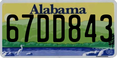 AL license plate 67DD843