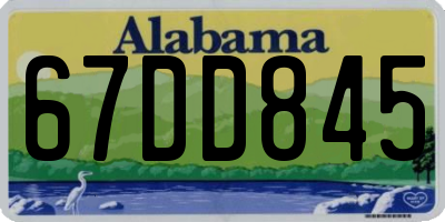AL license plate 67DD845