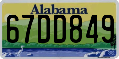 AL license plate 67DD849