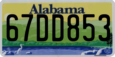 AL license plate 67DD853
