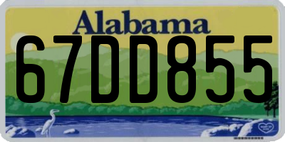 AL license plate 67DD855
