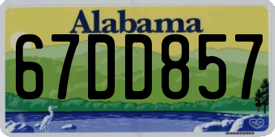 AL license plate 67DD857