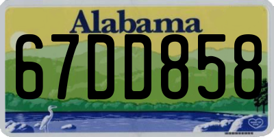 AL license plate 67DD858