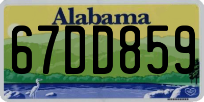AL license plate 67DD859