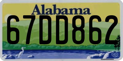 AL license plate 67DD862