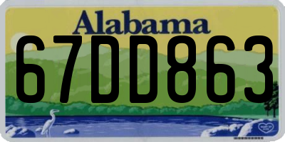 AL license plate 67DD863