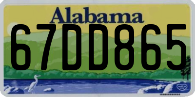 AL license plate 67DD865