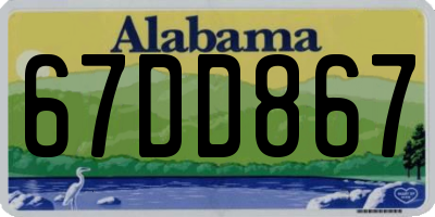 AL license plate 67DD867