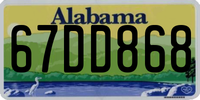AL license plate 67DD868