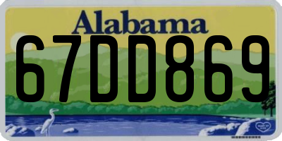 AL license plate 67DD869