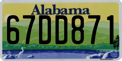 AL license plate 67DD871