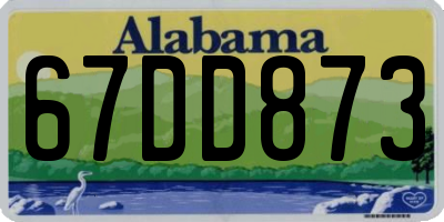 AL license plate 67DD873