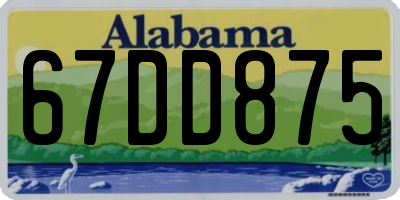 AL license plate 67DD875