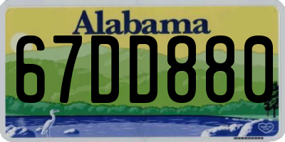 AL license plate 67DD880