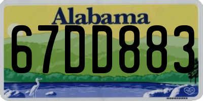 AL license plate 67DD883