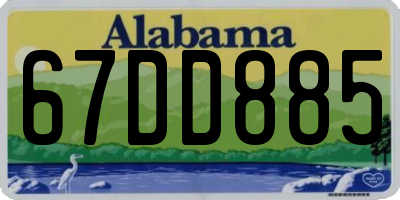 AL license plate 67DD885