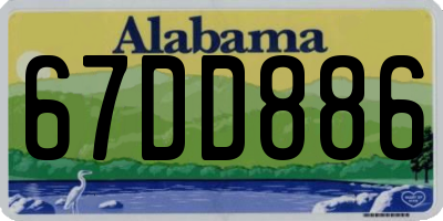 AL license plate 67DD886