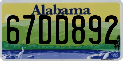 AL license plate 67DD892