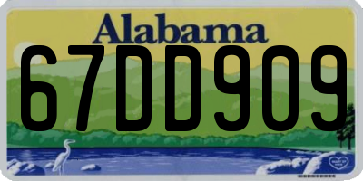 AL license plate 67DD909