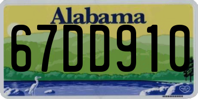 AL license plate 67DD910