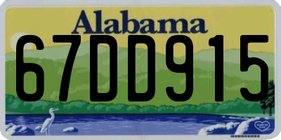 AL license plate 67DD915