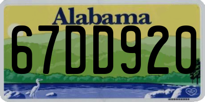 AL license plate 67DD920