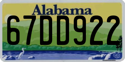 AL license plate 67DD922