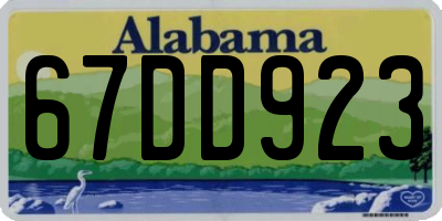 AL license plate 67DD923