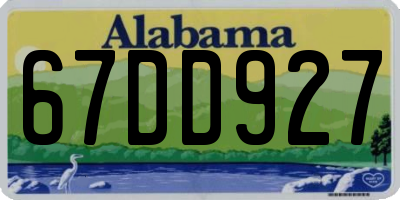 AL license plate 67DD927