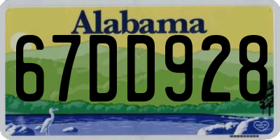 AL license plate 67DD928