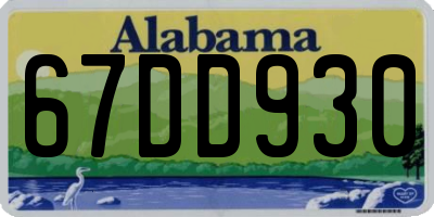 AL license plate 67DD930