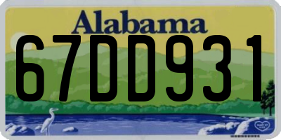 AL license plate 67DD931