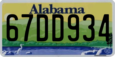 AL license plate 67DD934