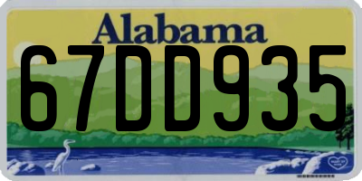 AL license plate 67DD935