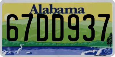 AL license plate 67DD937
