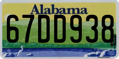 AL license plate 67DD938