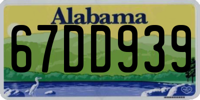AL license plate 67DD939