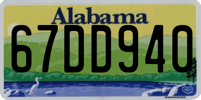 AL license plate 67DD940