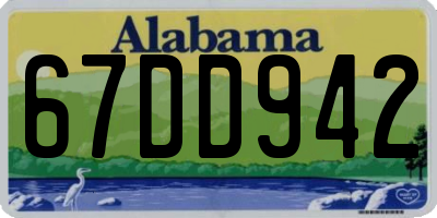 AL license plate 67DD942