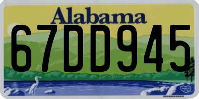 AL license plate 67DD945