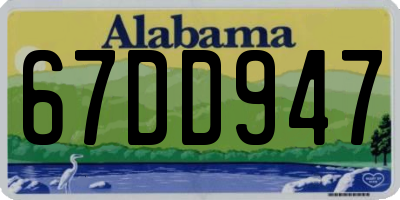 AL license plate 67DD947