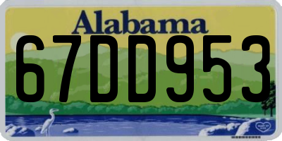 AL license plate 67DD953