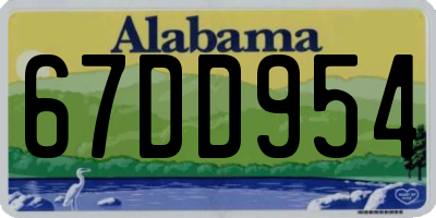 AL license plate 67DD954