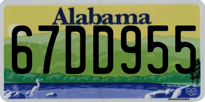 AL license plate 67DD955