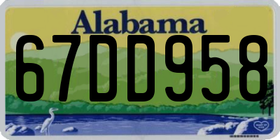 AL license plate 67DD958