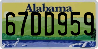 AL license plate 67DD959