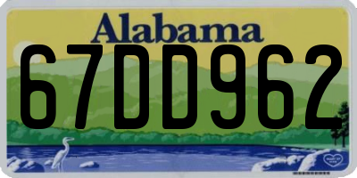 AL license plate 67DD962